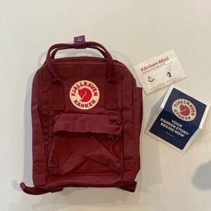 New Fjallraven Mini in Ox Red without inside tag
